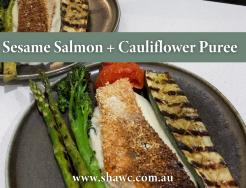 Sesame Salmon with Cauliflower Puree